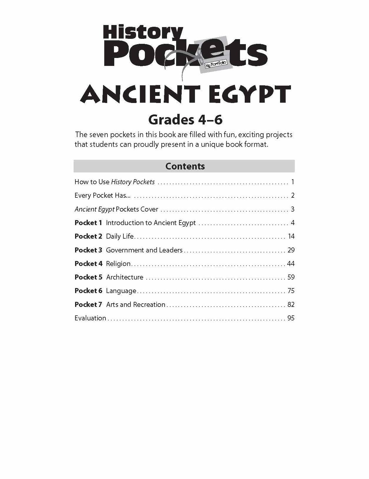 History Pockets, Ancient Egypt, Grades 4-6