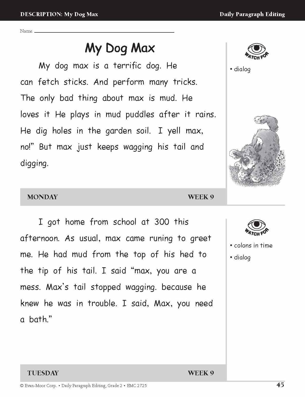 Daily Paragraph Editing Grade 2