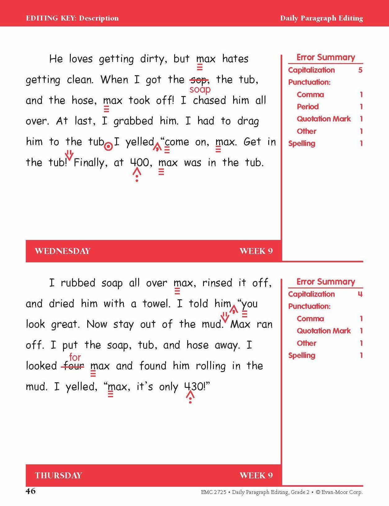 Daily Paragraph Editing Grade 2