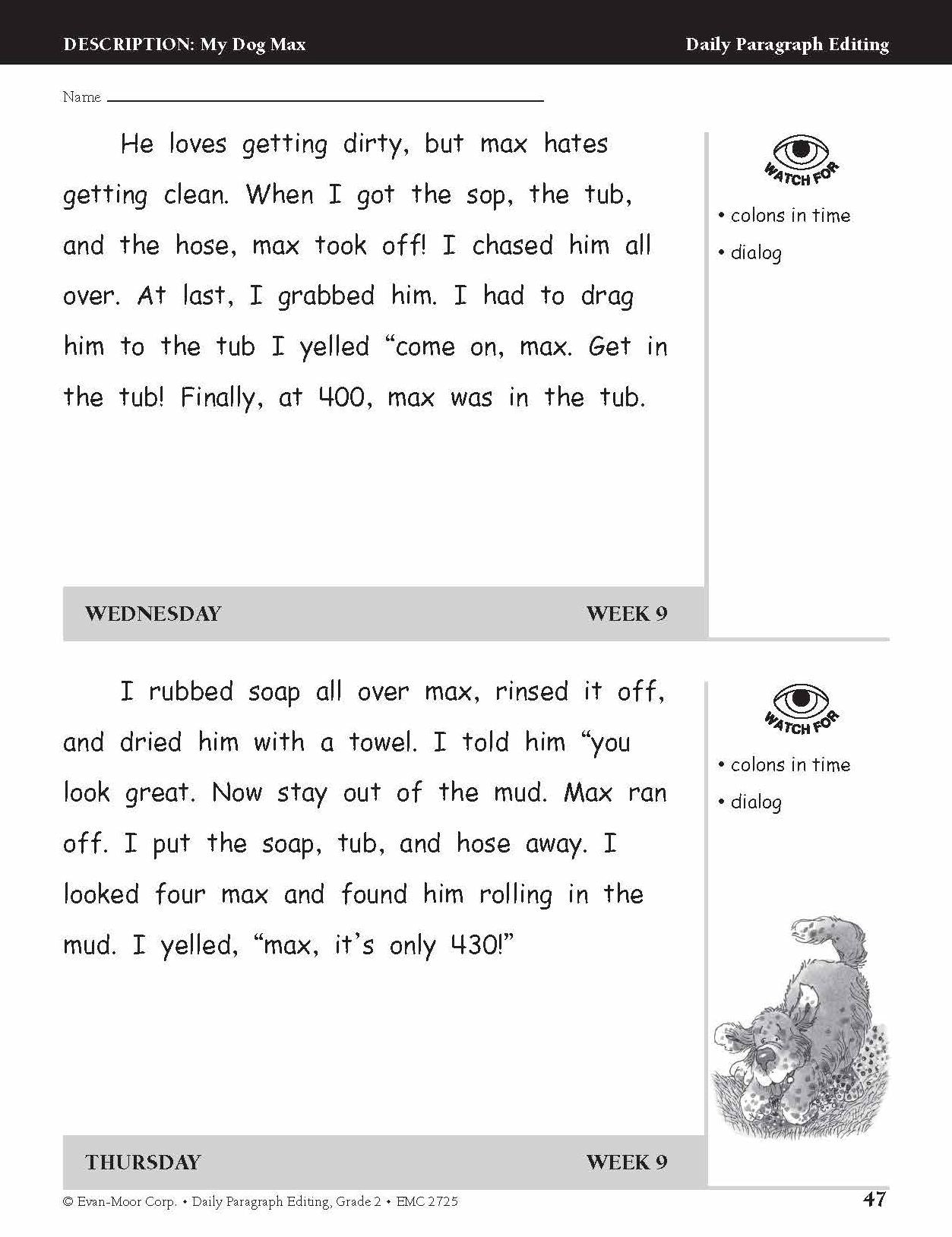 Daily Paragraph Editing Grade 2