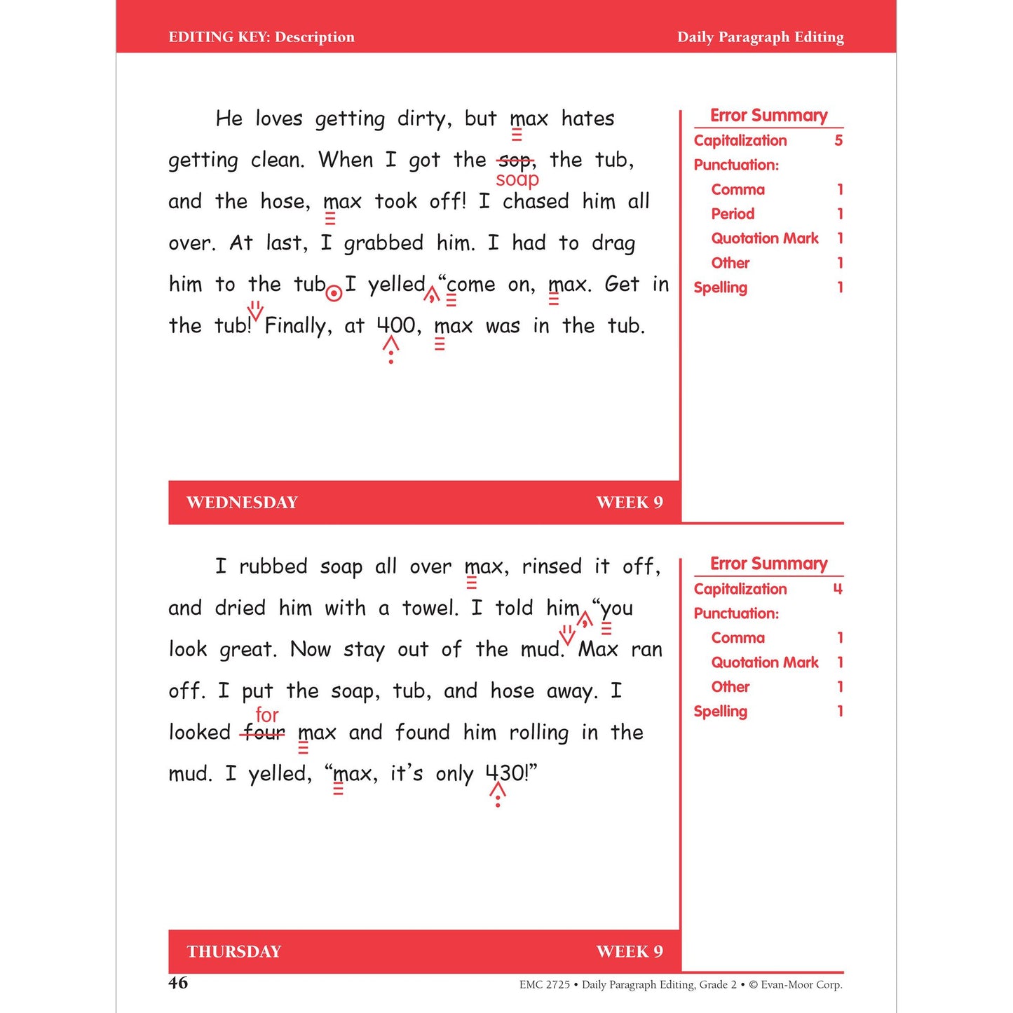 Daily Paragraph Editing Grade 2