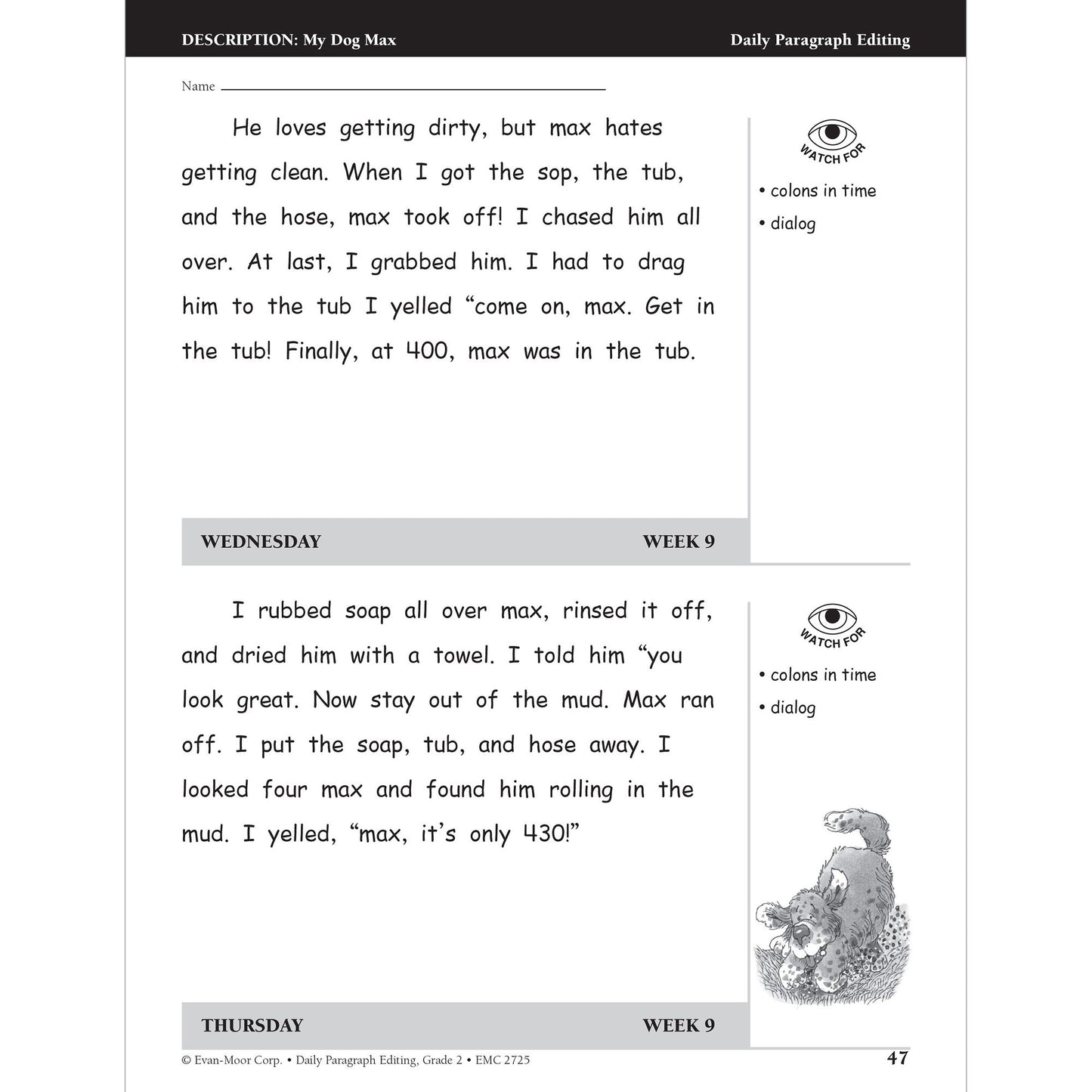 Daily Paragraph Editing Grade 2