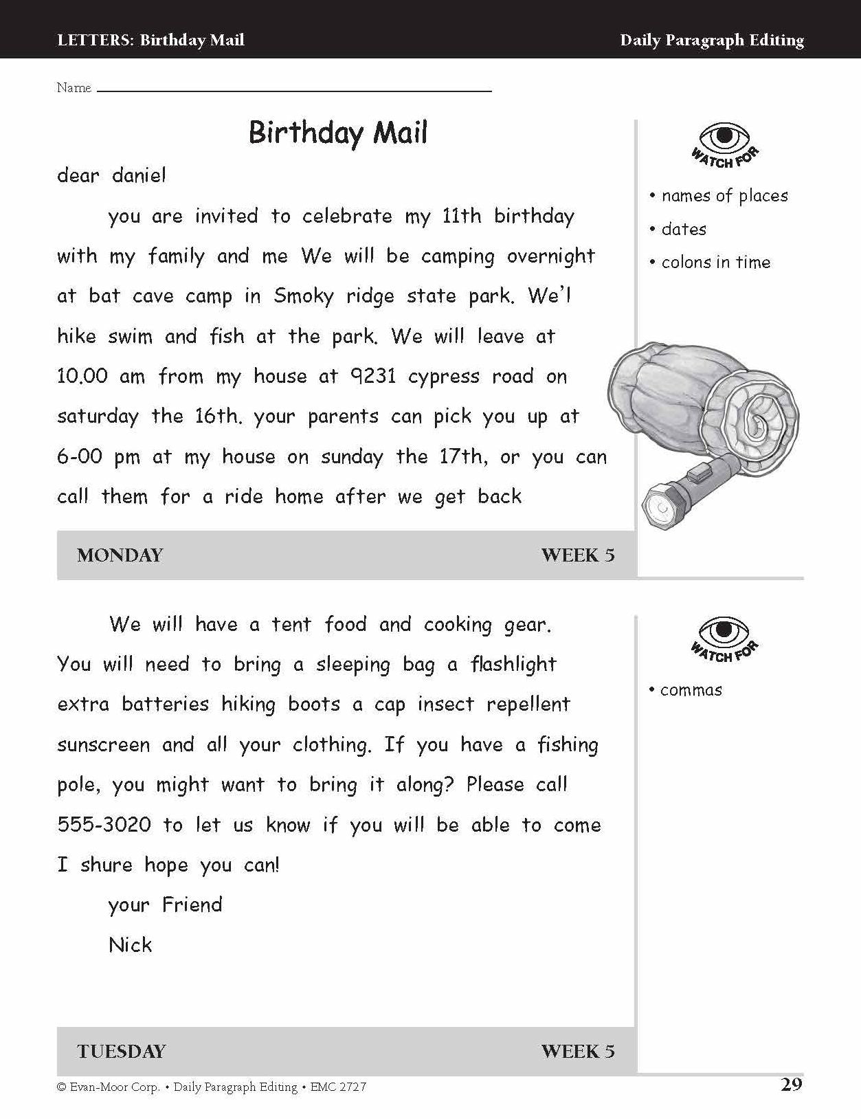 Daily Paragraph Editing Grade 4