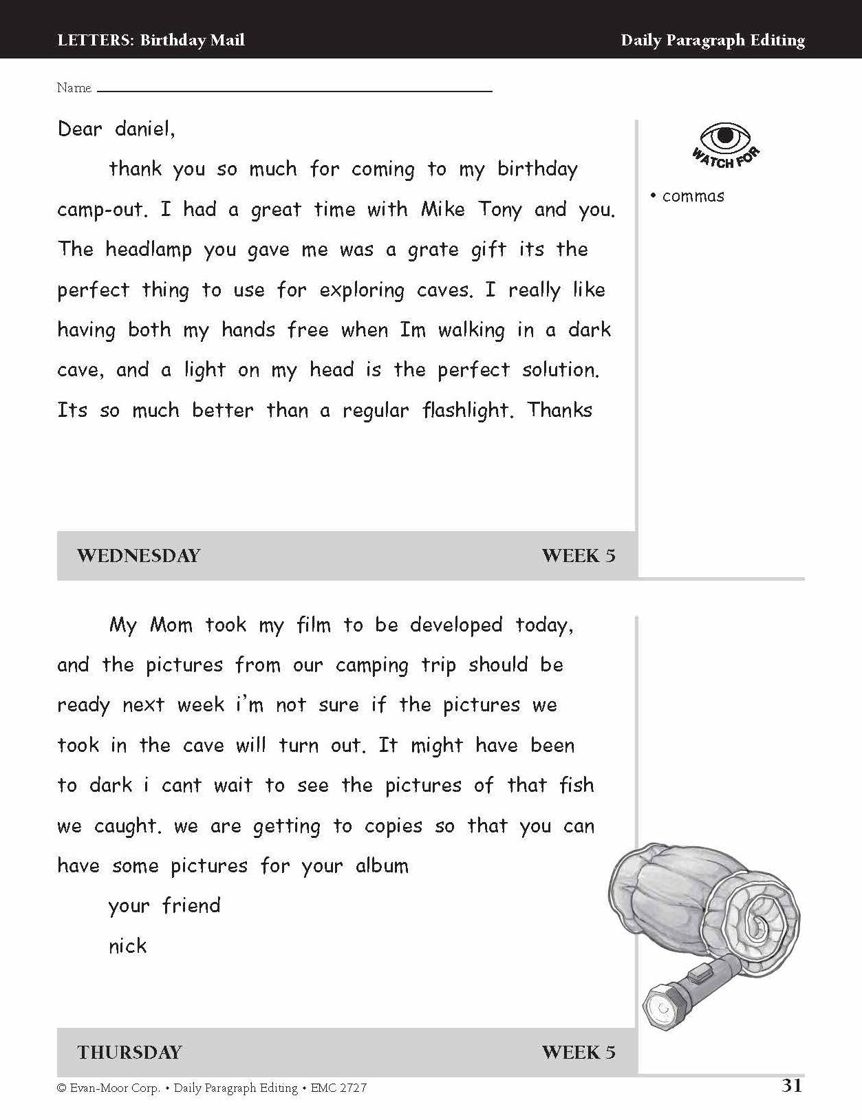 Daily Paragraph Editing Grade 4