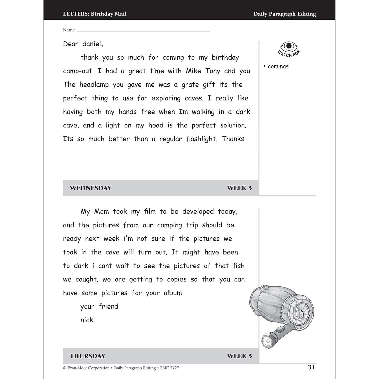 Daily Paragraph Editing Grade 4