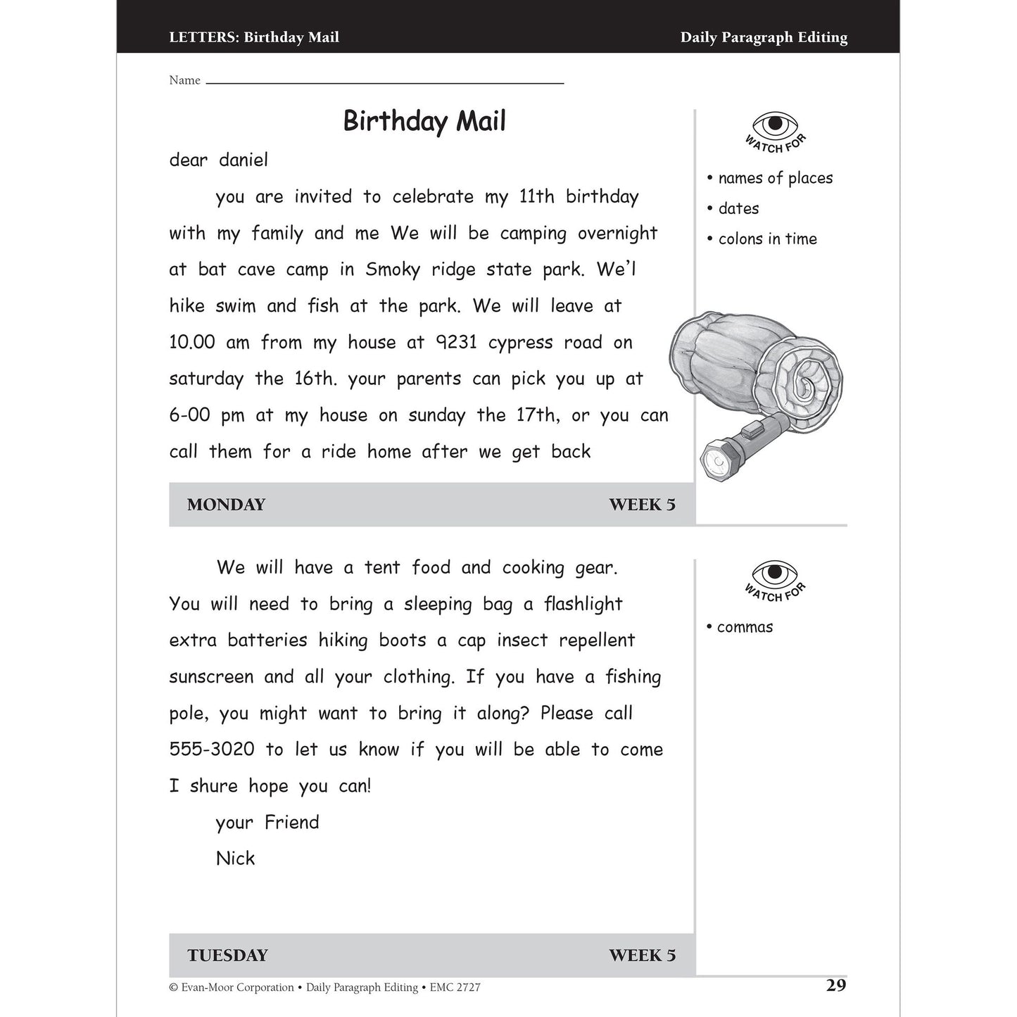 Daily Paragraph Editing Grade 4