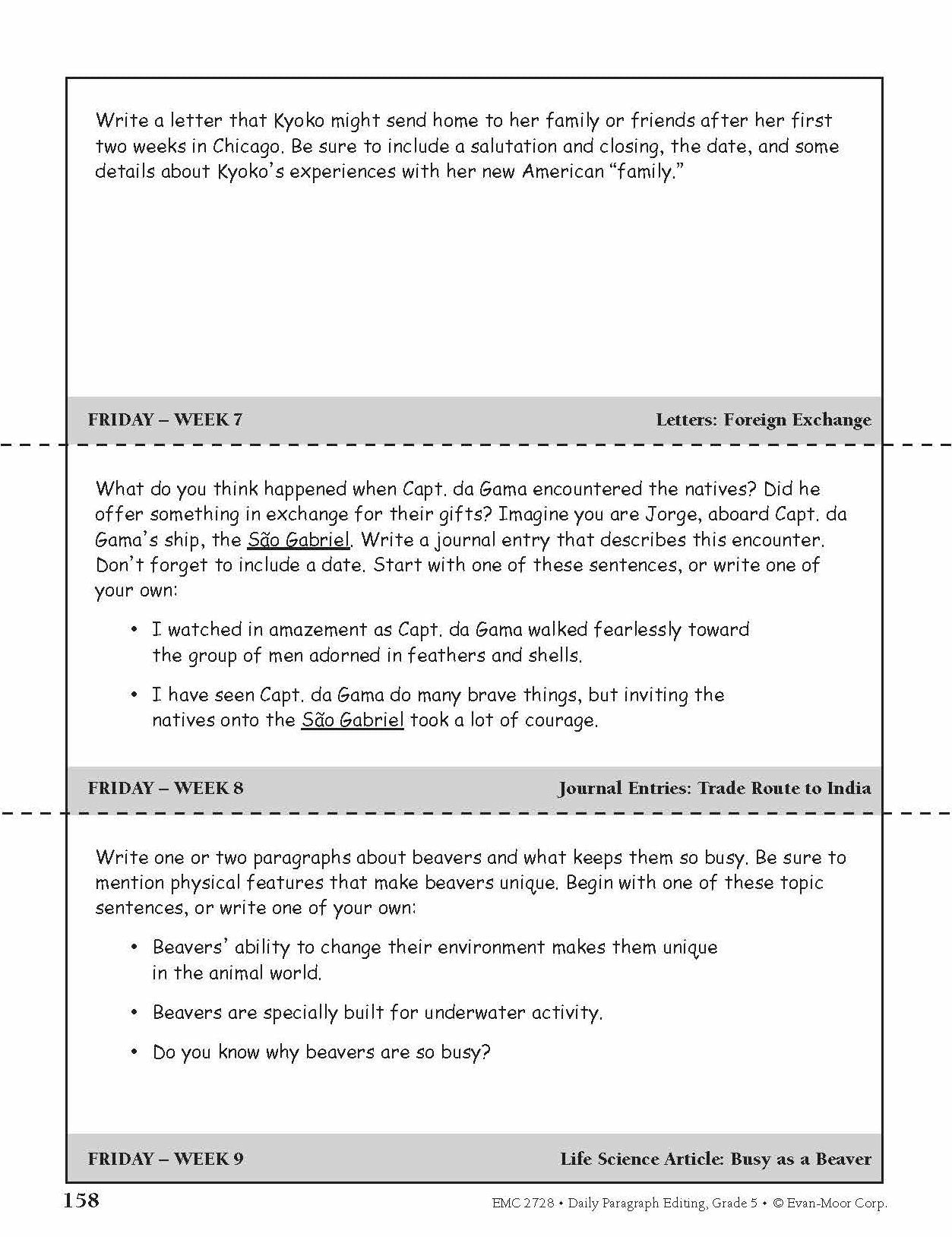 Daily Paragraph Editing Grade 5