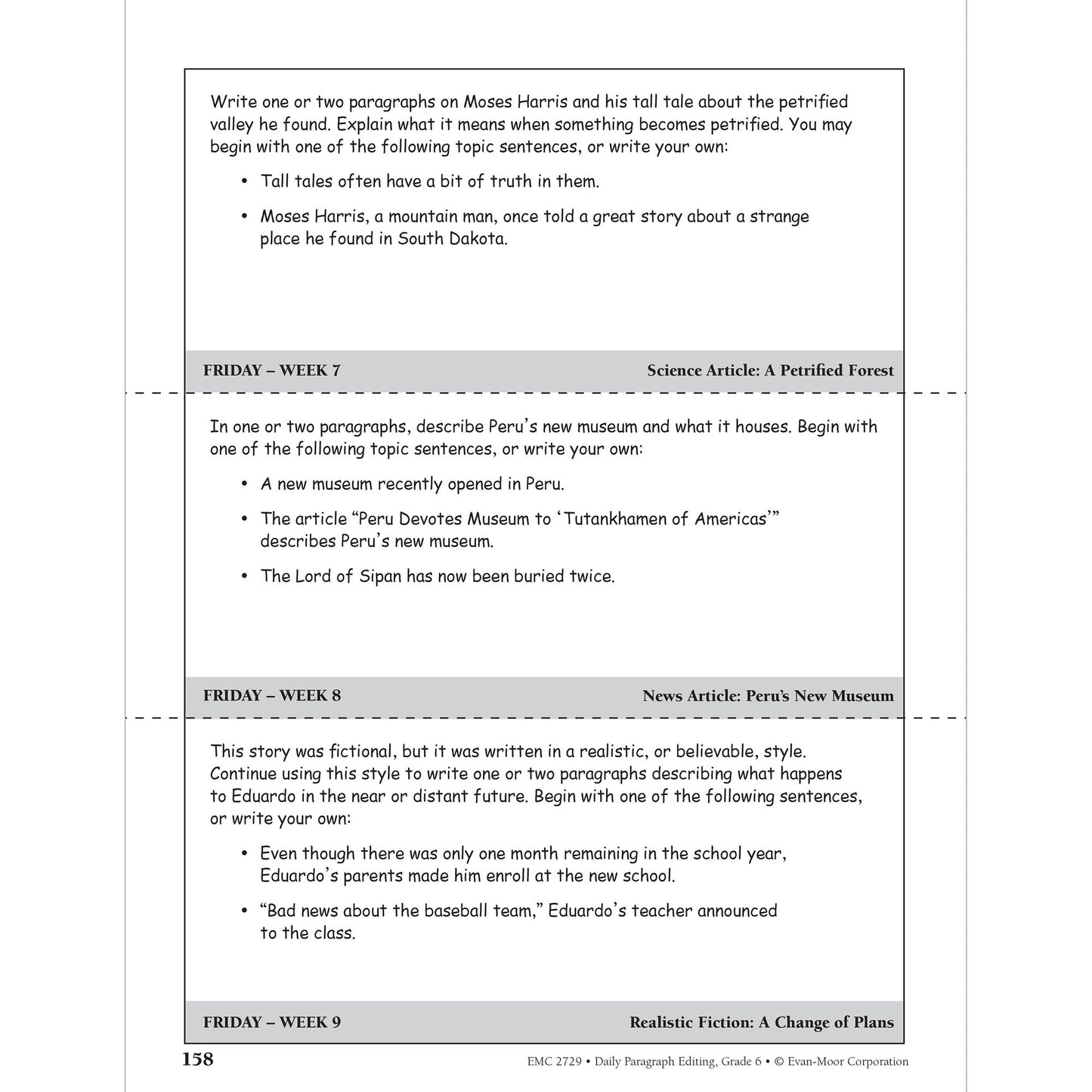 Daily Paragraph Editing Grade 6+