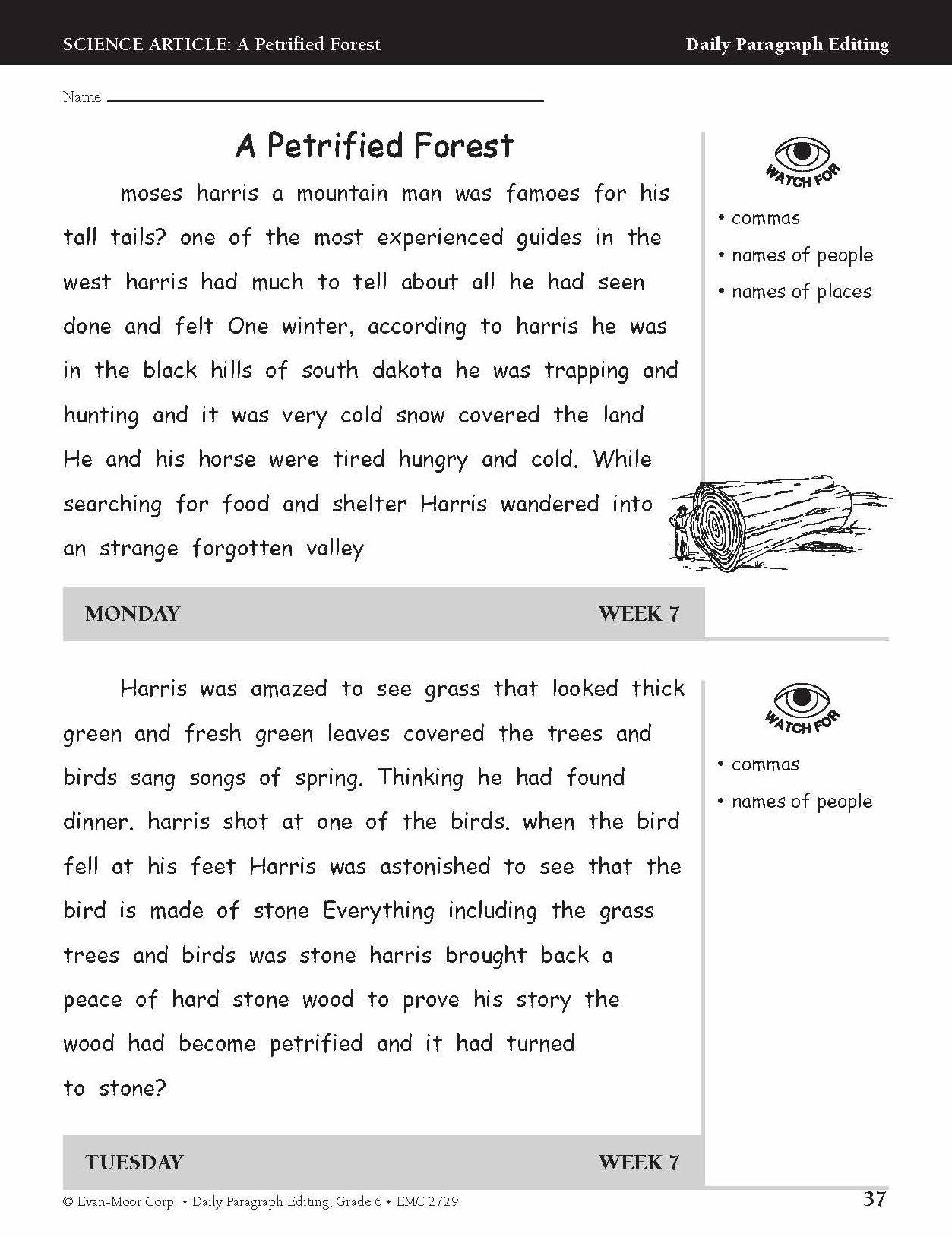 Daily Paragraph Editing Grade 6+