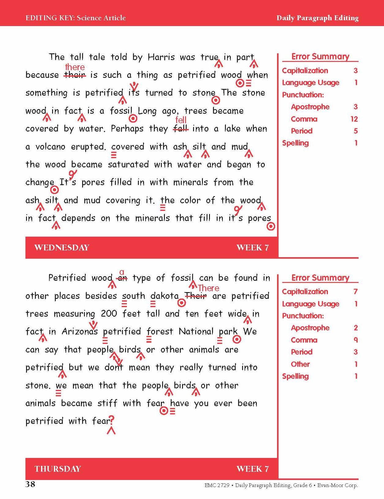 Daily Paragraph Editing Grade 6+