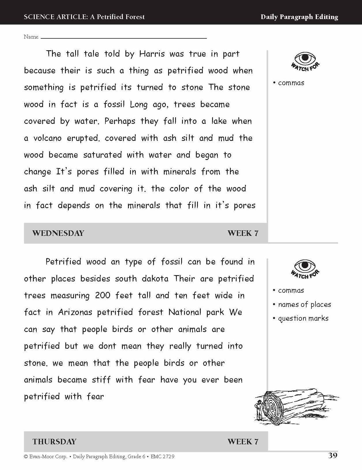 Daily Paragraph Editing Grade 6+