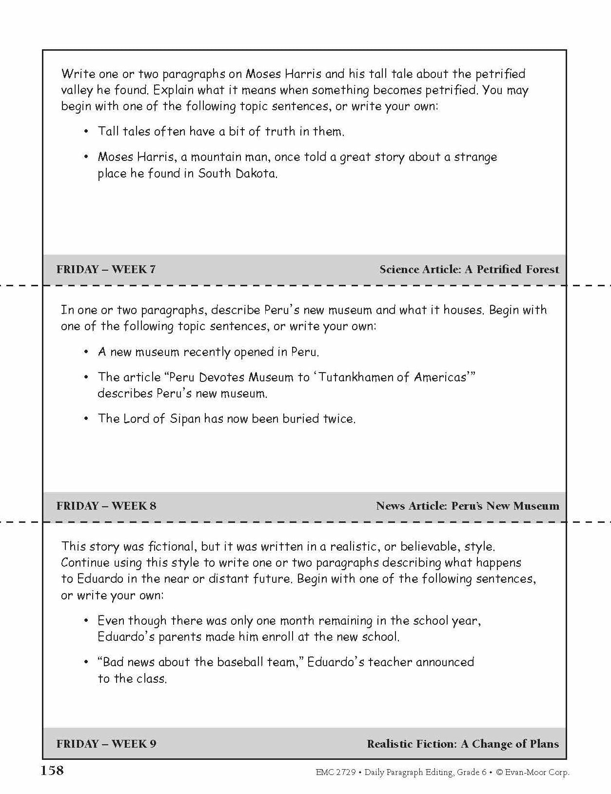Daily Paragraph Editing Grade 6+