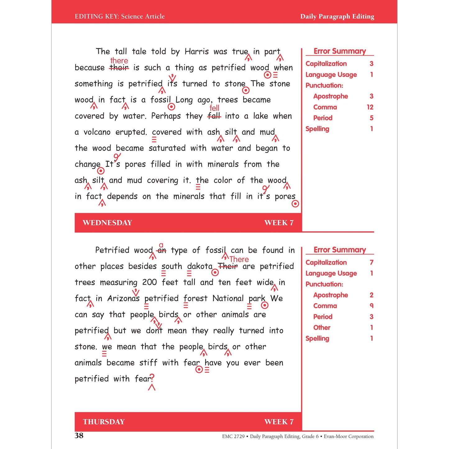 Daily Paragraph Editing Grade 6+