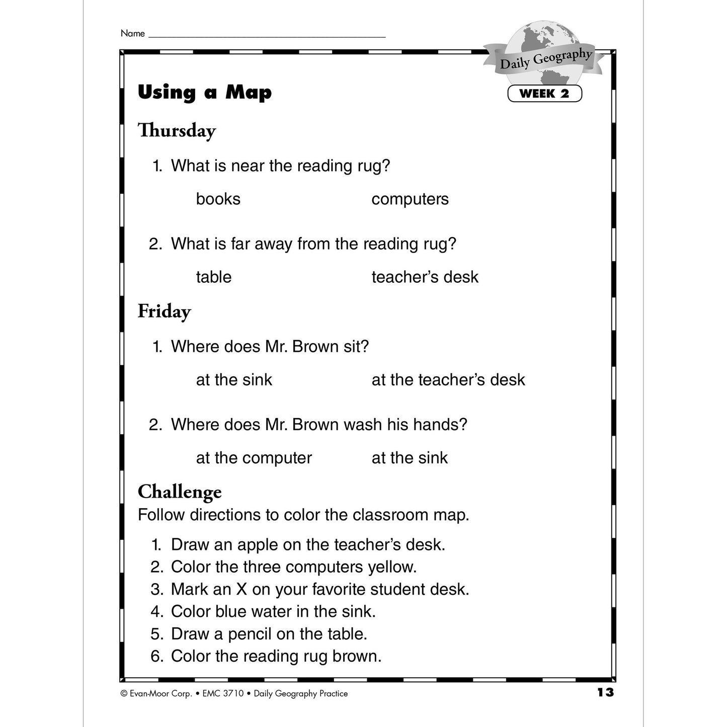 Daily Geography Practice, Grade 1