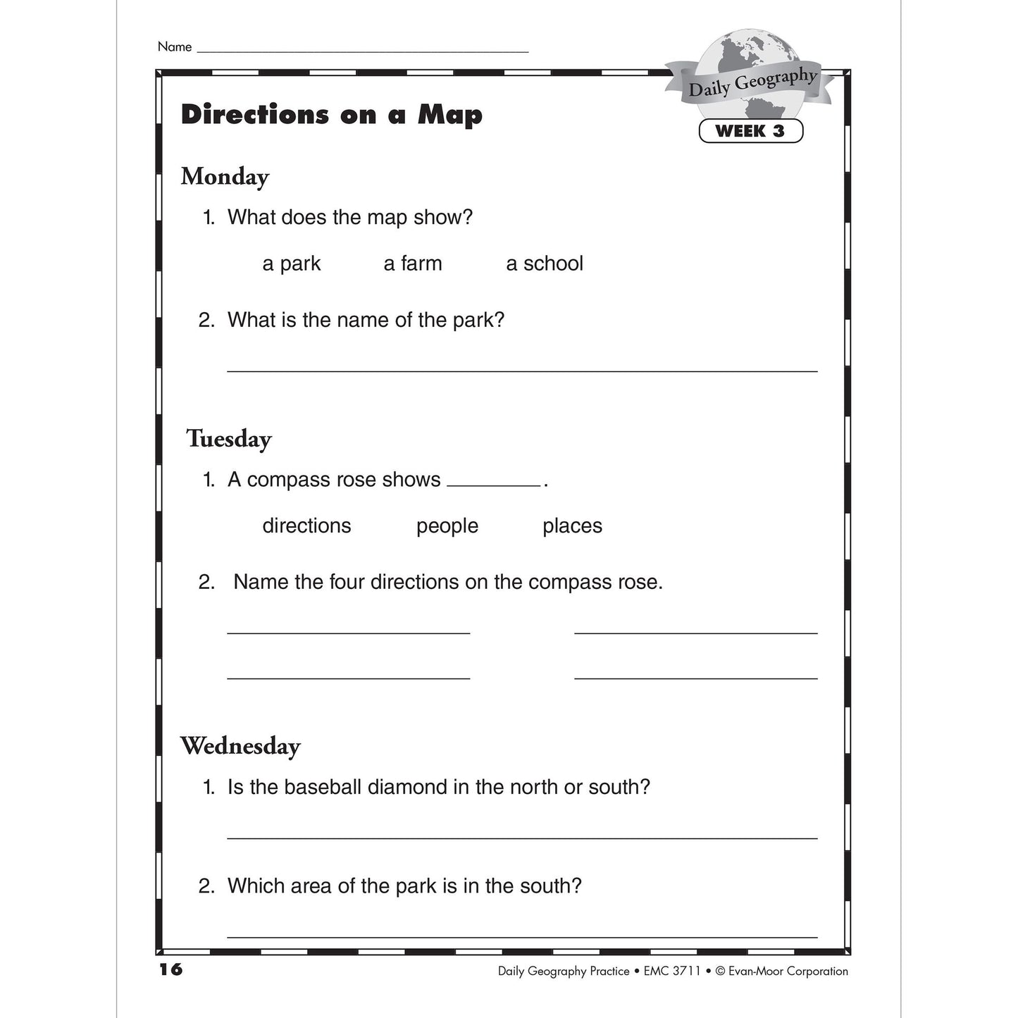 Daily Geography Practice, Grade 2
