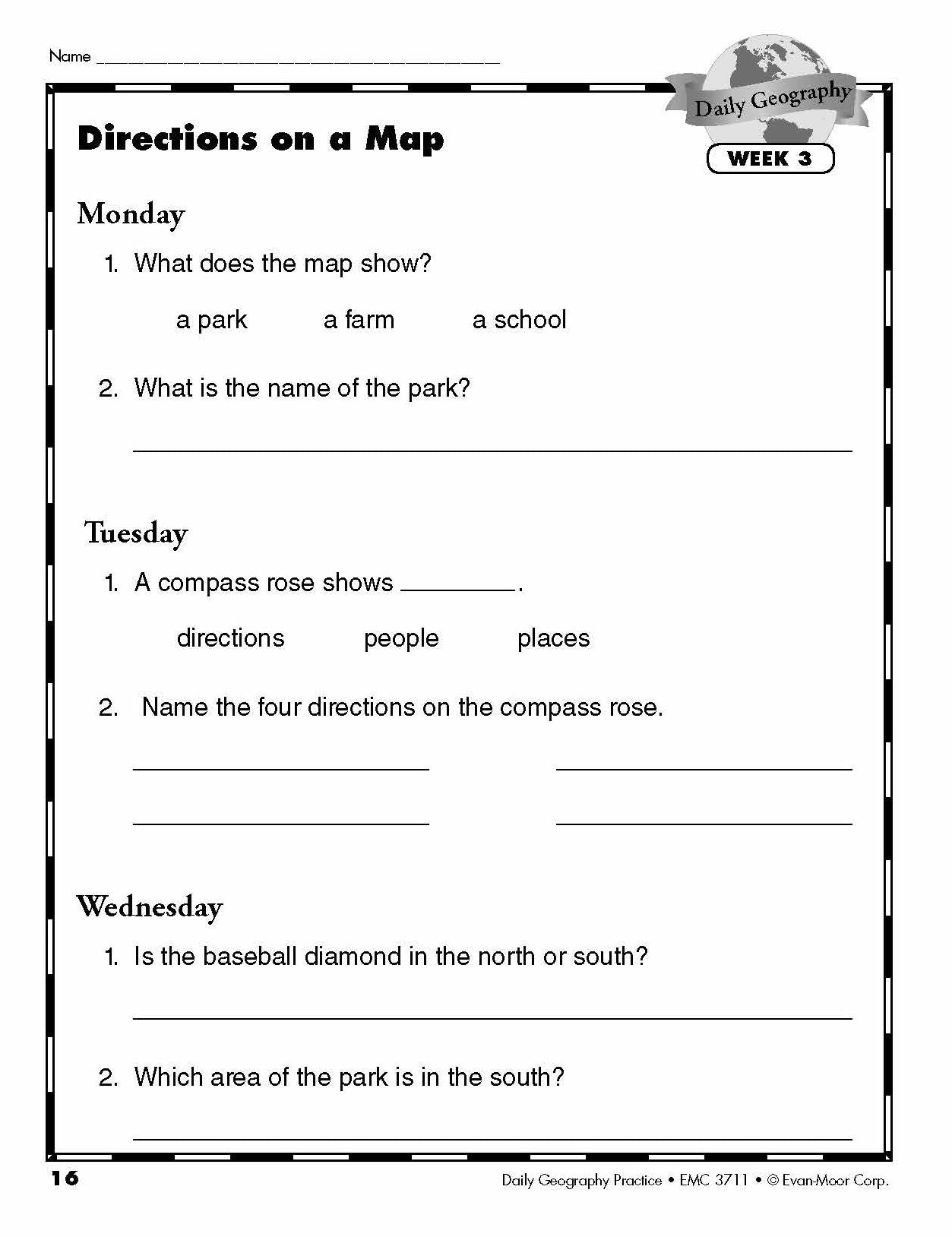 Daily Geography Practice, Grade 2