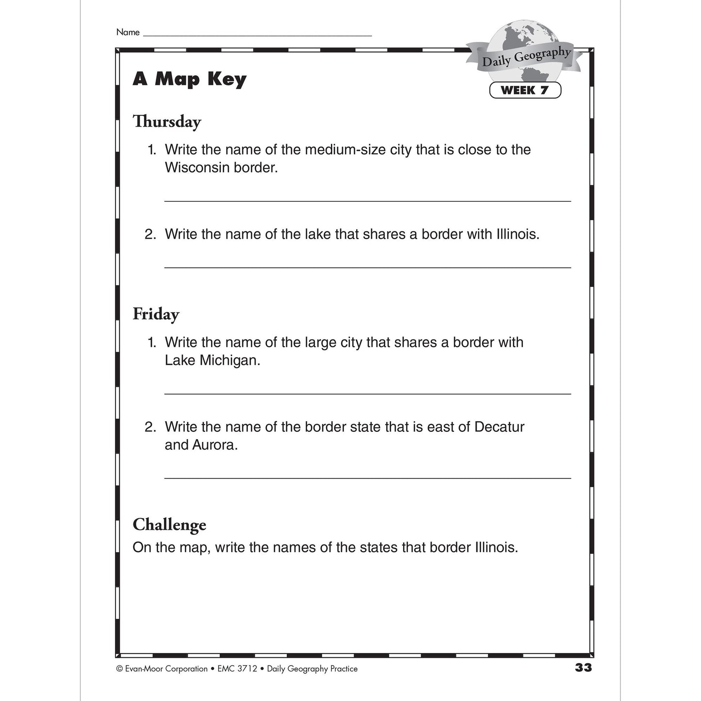 Daily Geography Practice, Grade 3