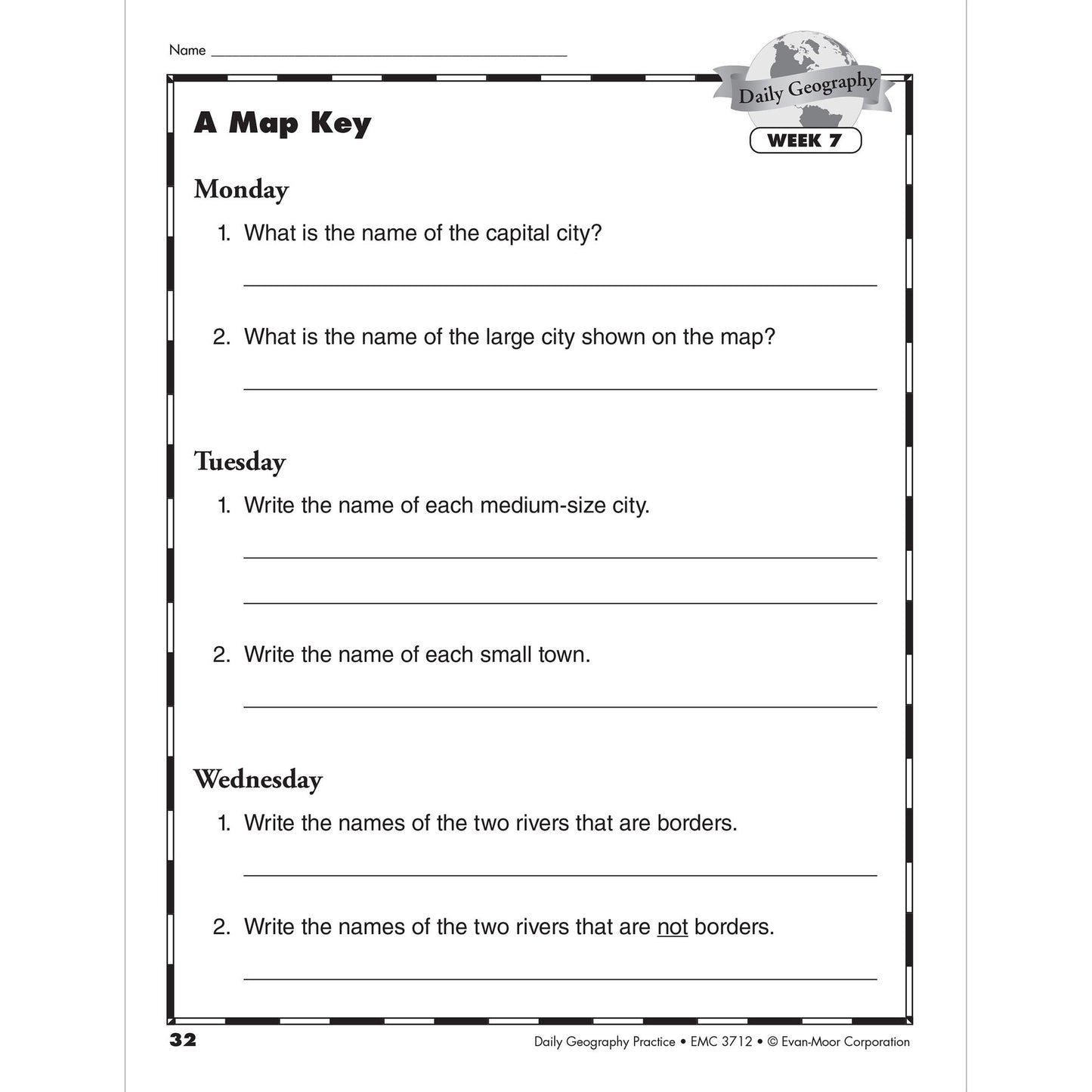 Daily Geography Practice, Grade 3