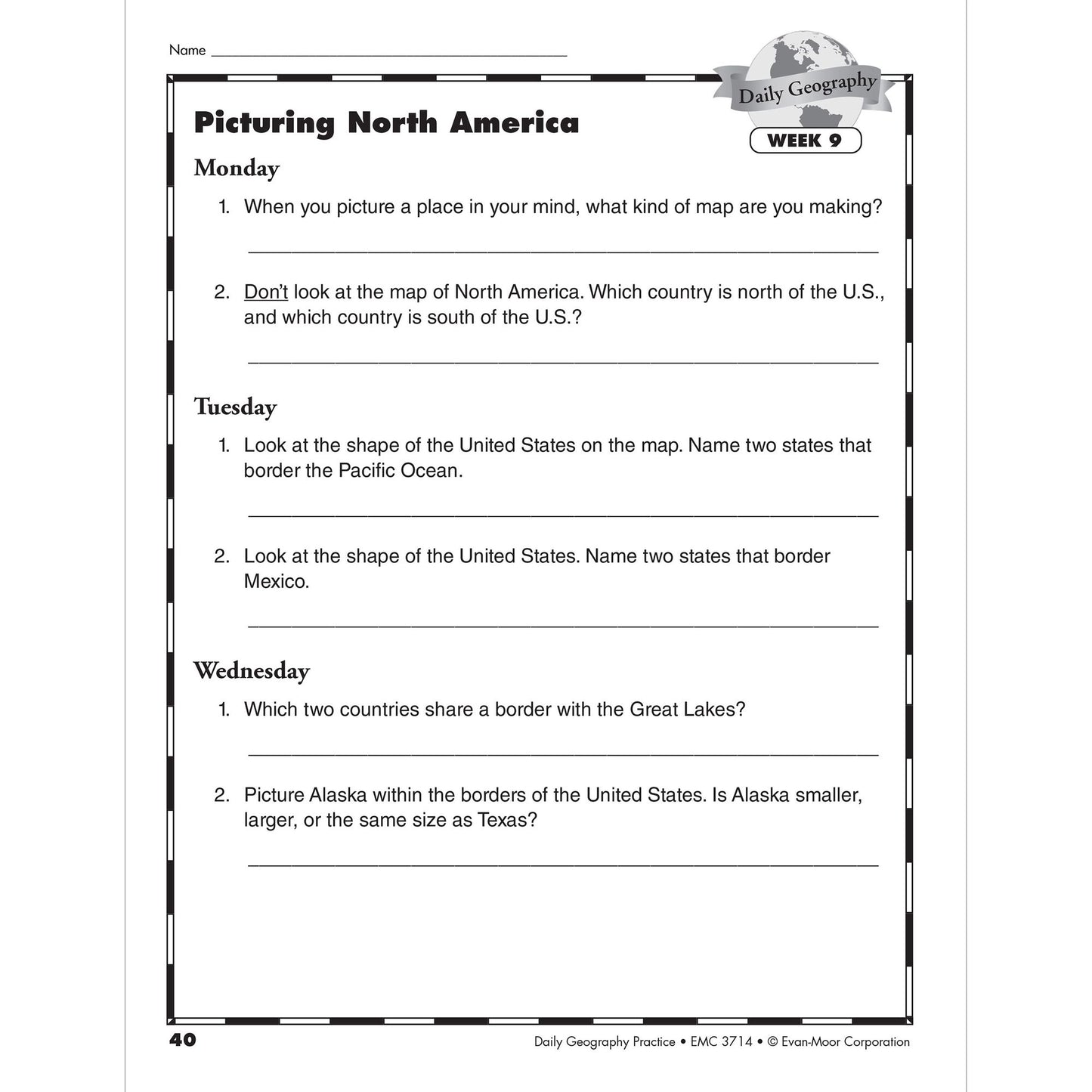Daily Geography Practice, Grade 5