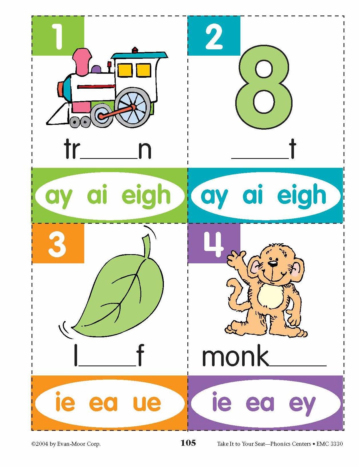 Take It to Your Seat Phonics Centers - Level D, Grades 2-3
