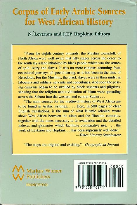Corpus of Early Arab Sources for West African History