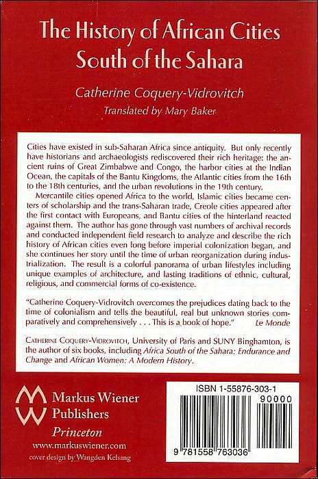History of African Cities South of the Sahara: From the Origins to Colonization