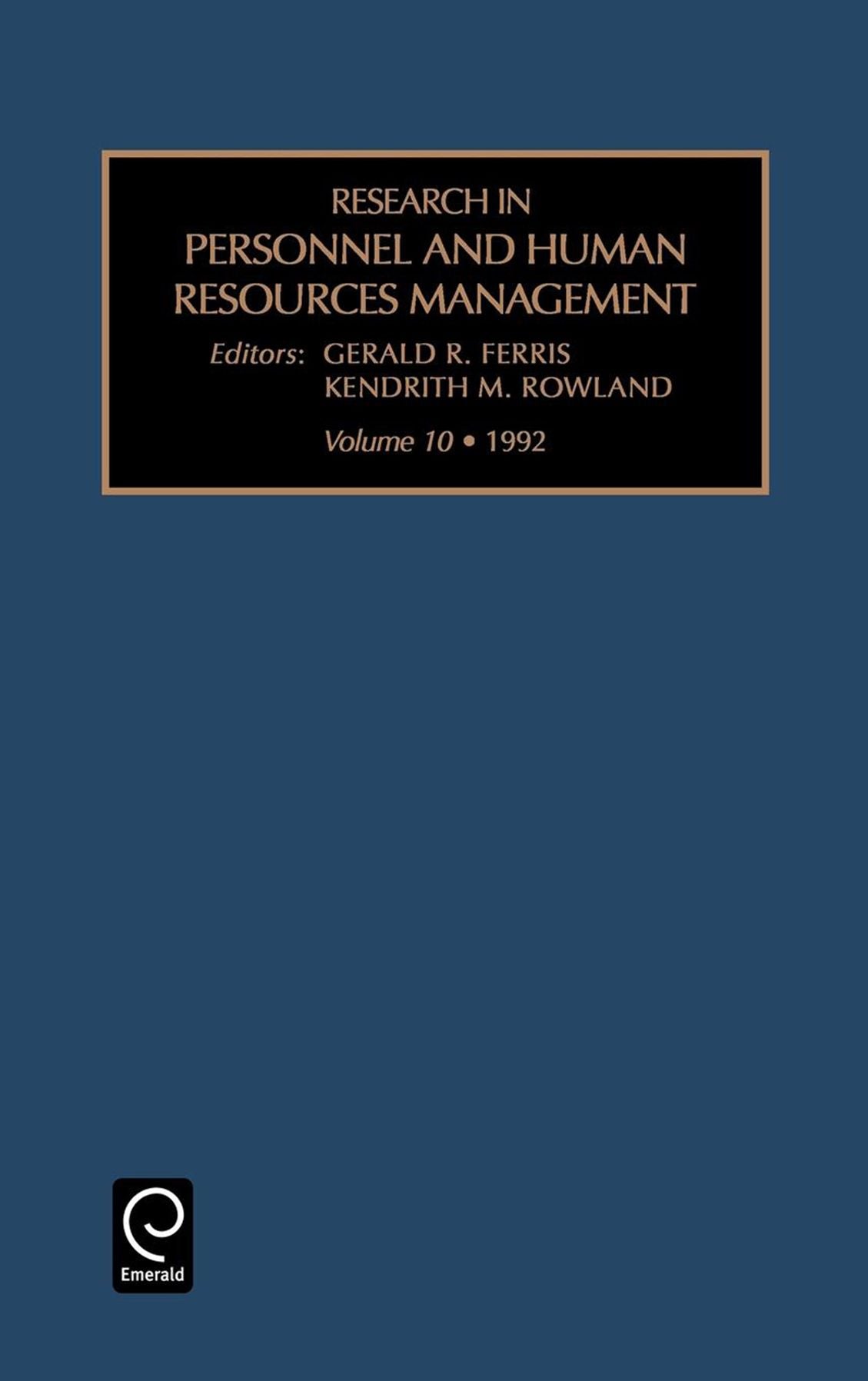 Research in personnel and human resources, Volume 10