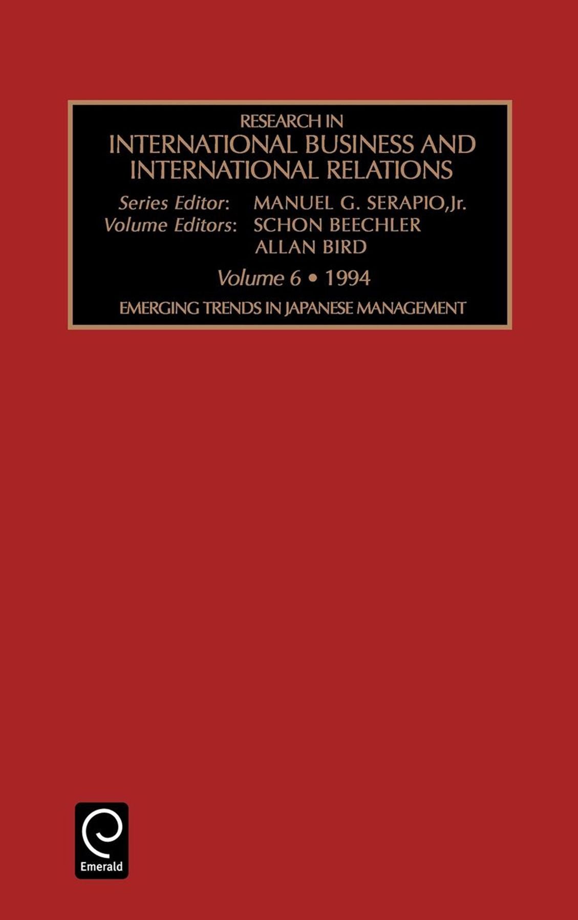Emerging Trends in Japanese Management, Volume 6