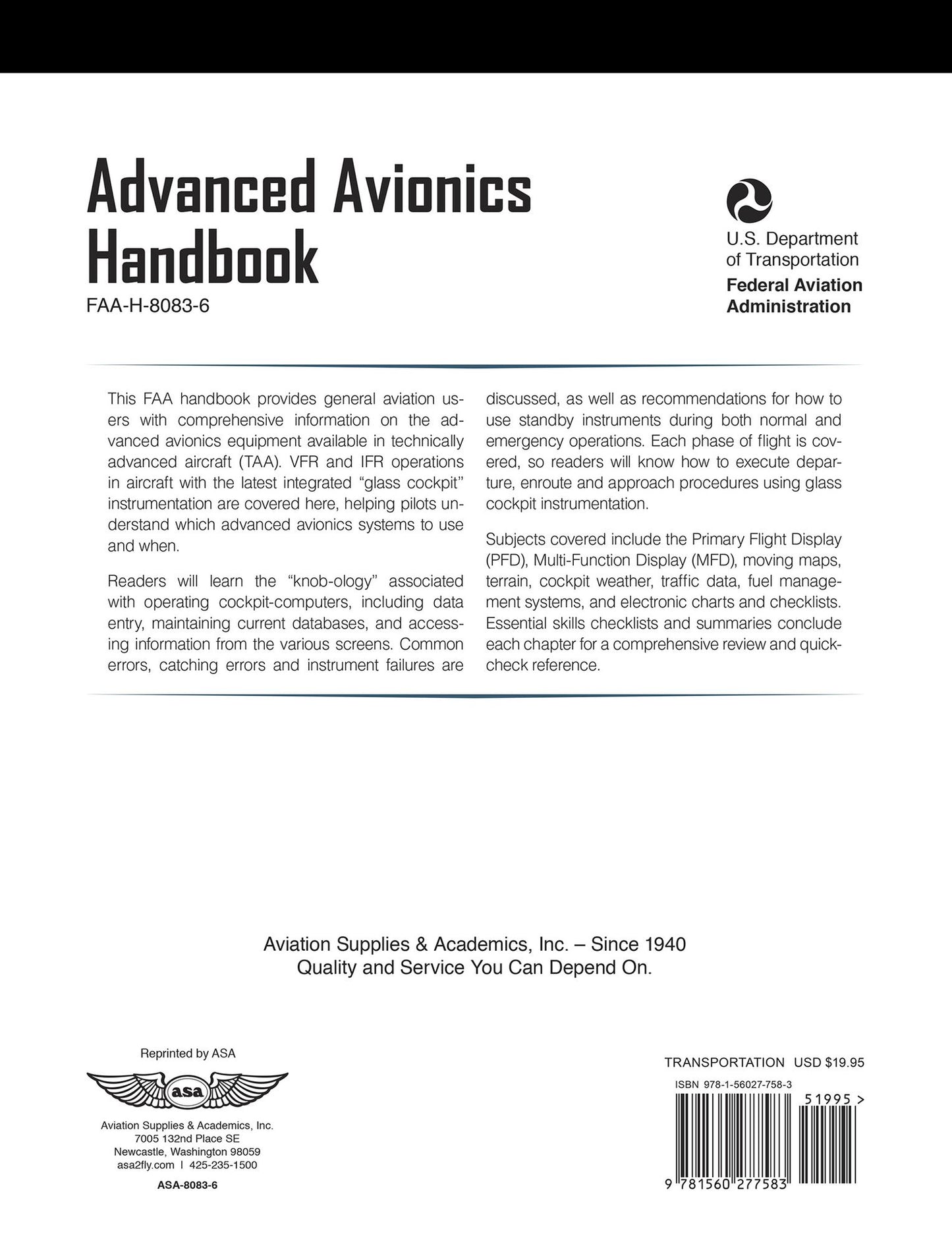 Advanced Avionics Handbook: FAA-H-8083-6