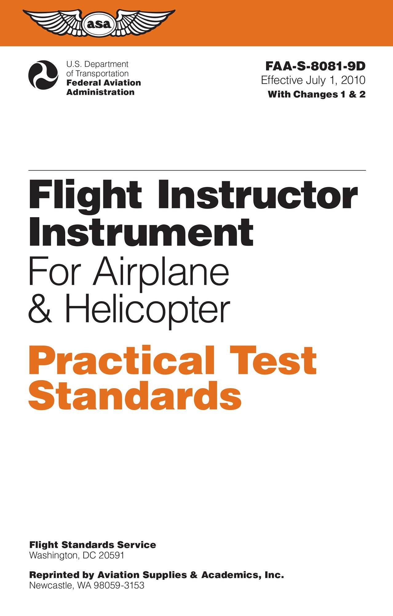 Flight Instrument Practical Test Standards for Airplane & Helicopter