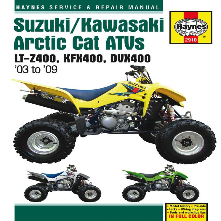 Suzuki/Kawasaki Artic Cat ATVs 2003 to 2009: LT-Z400, KFX400, DVX400