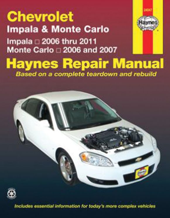 Chevrolet Impala & Monte Carlo: Impala 2006 thru 2011 - Monte Carlo 2006 and 2007