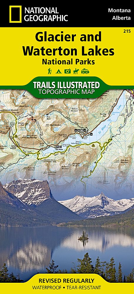 Glacier/Waterton Lakes National Parks, Montana/Alberta Map