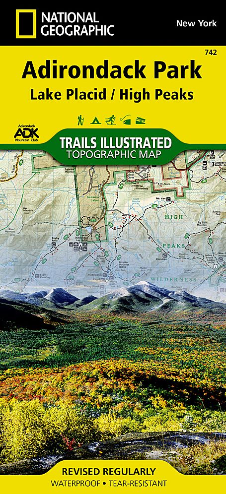 Adirondack National Park, New York (Lake Placid/High Peaks) Map