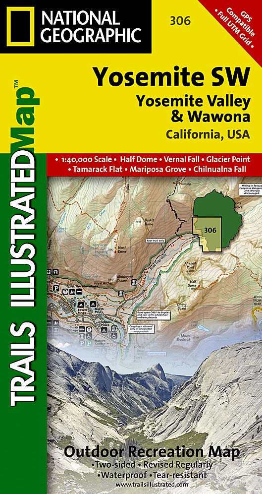 Southwest Yosemite National Park, California Map