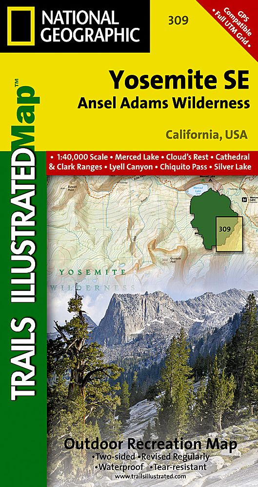 National Geographic Trails Illustrated Map Yosemite Se, Ansel Adams Wilderness : California