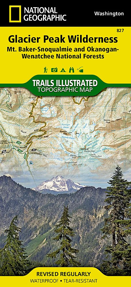 Glacier Peak/Wilderness/Mt. Baker-Snoqualmie and Okanogan-Wenatchee National Forests, Washington, USA Outdoor Recreation Map