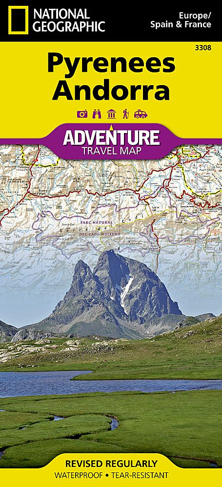 Pyrenees Andorra Adventure Travel Map: France, Spain