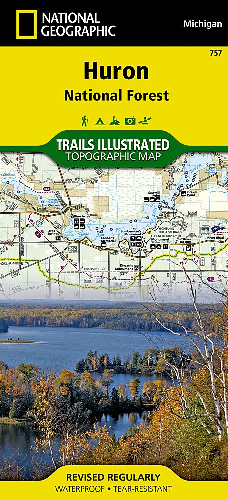 Huron National Forest, Michigan, USA Outdoor Recreation Map