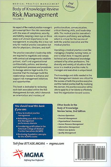Medical Practice Management Body of Knowledge Review Risk Management