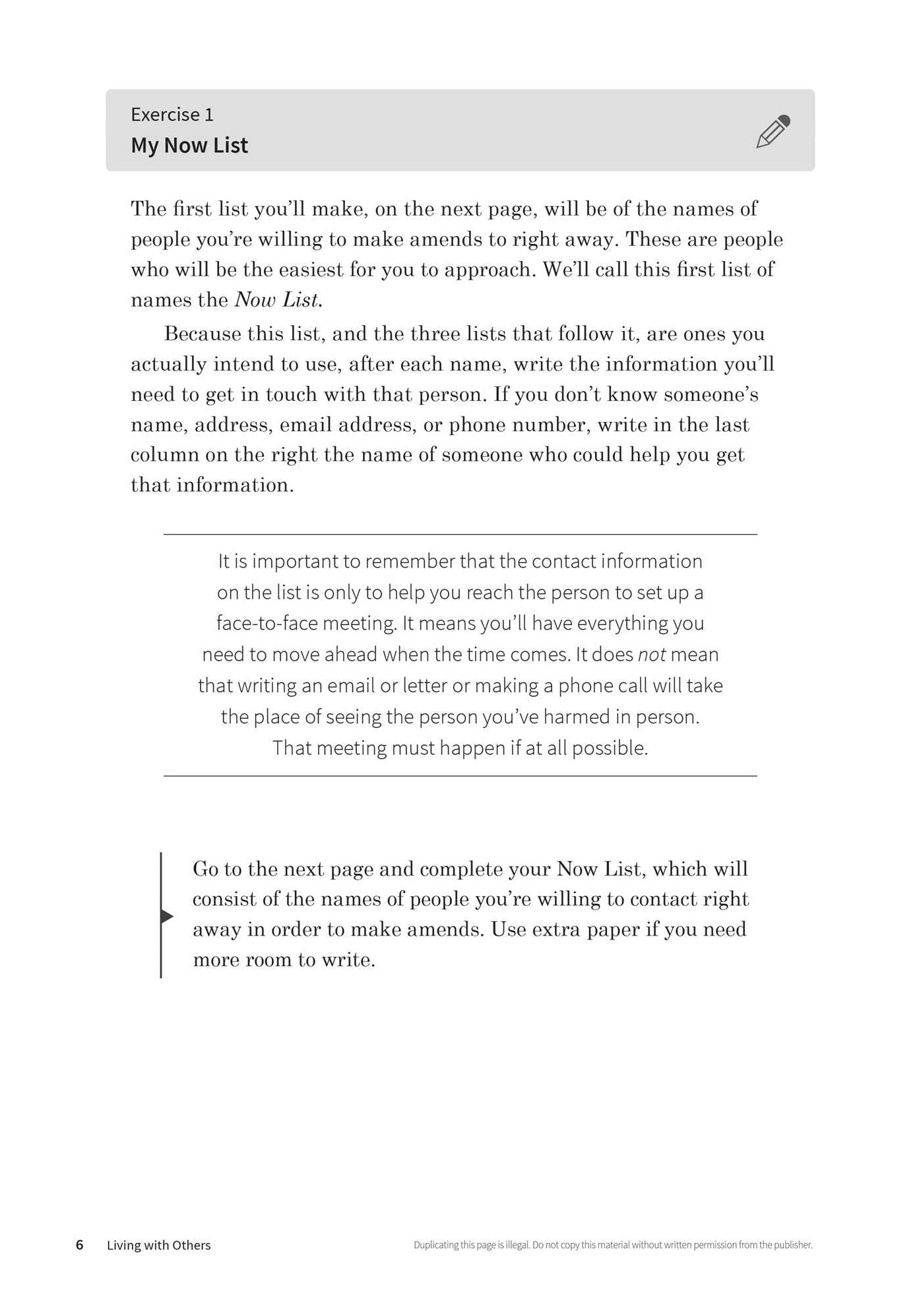 Living With Others-Workbook for Steps 8-12