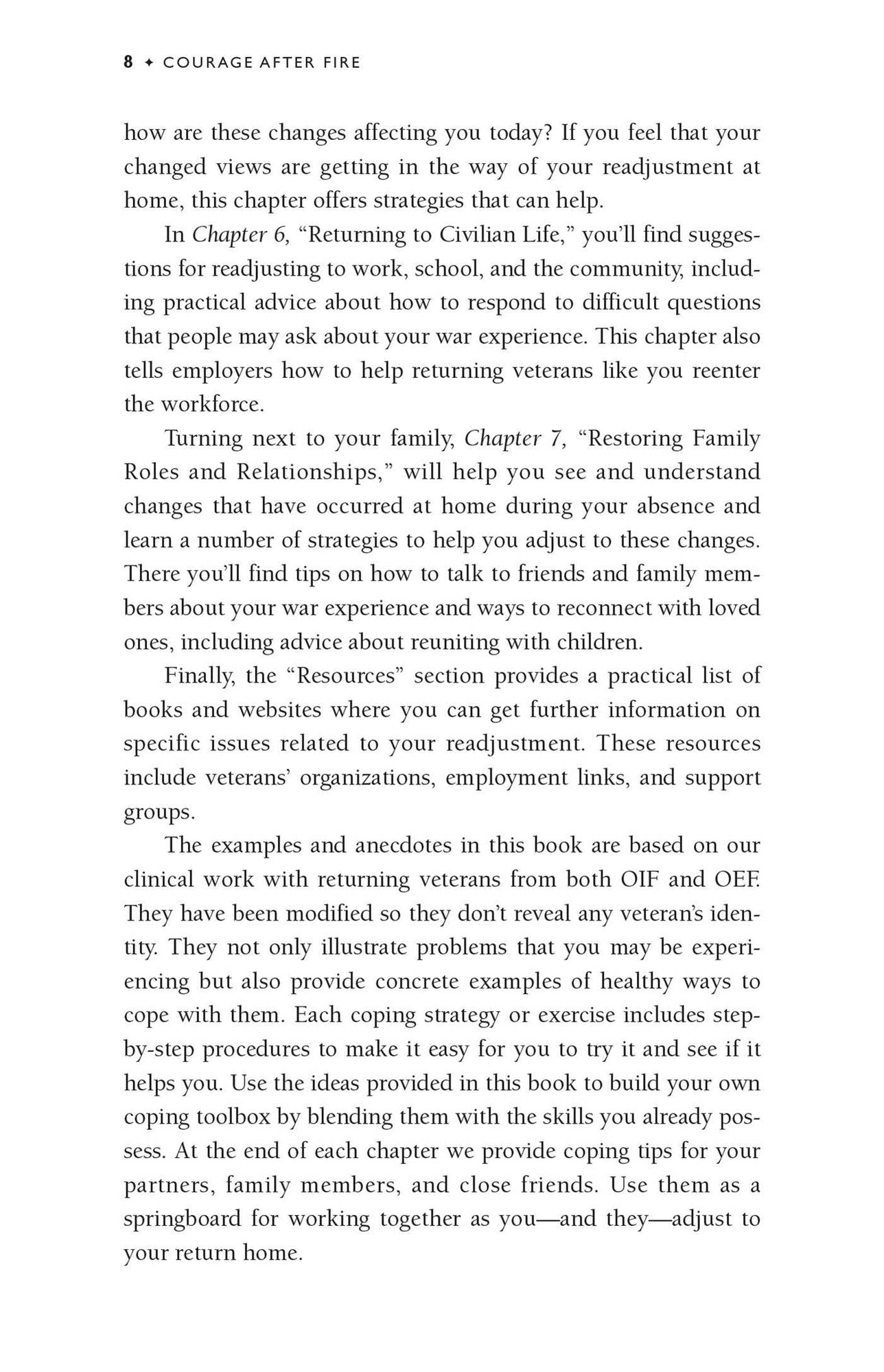 Courage after Fire: Coping Stategies for Returning Soldiers and Their Families