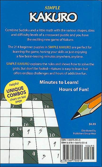 Simple Kakuro: 214 Beginner Puzzles