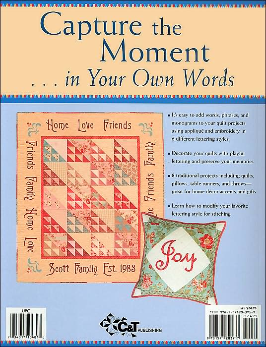 ABCs of Words on Quilts: Applique and Embroidery Lettering Techniques, - Beautiful Projects, - 6 Complete Alphabets
