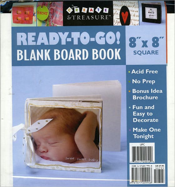 Ready-to-Go Blank Board Book White 8 X 8 Square