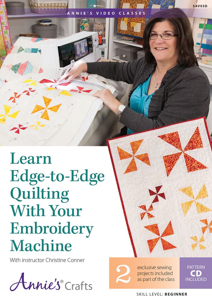 Learn Edge-to-Edge Quilting With Your Embroidery Machine Class DVD: With Instructor Christine Conner