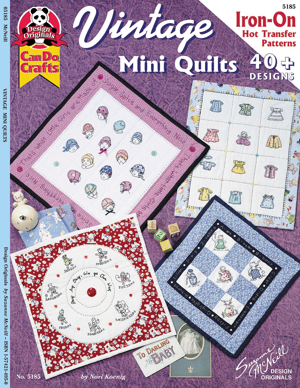 Vintage Miniature Quilts L: 4 Plus Designs Iron On Hot Transfer Patterns