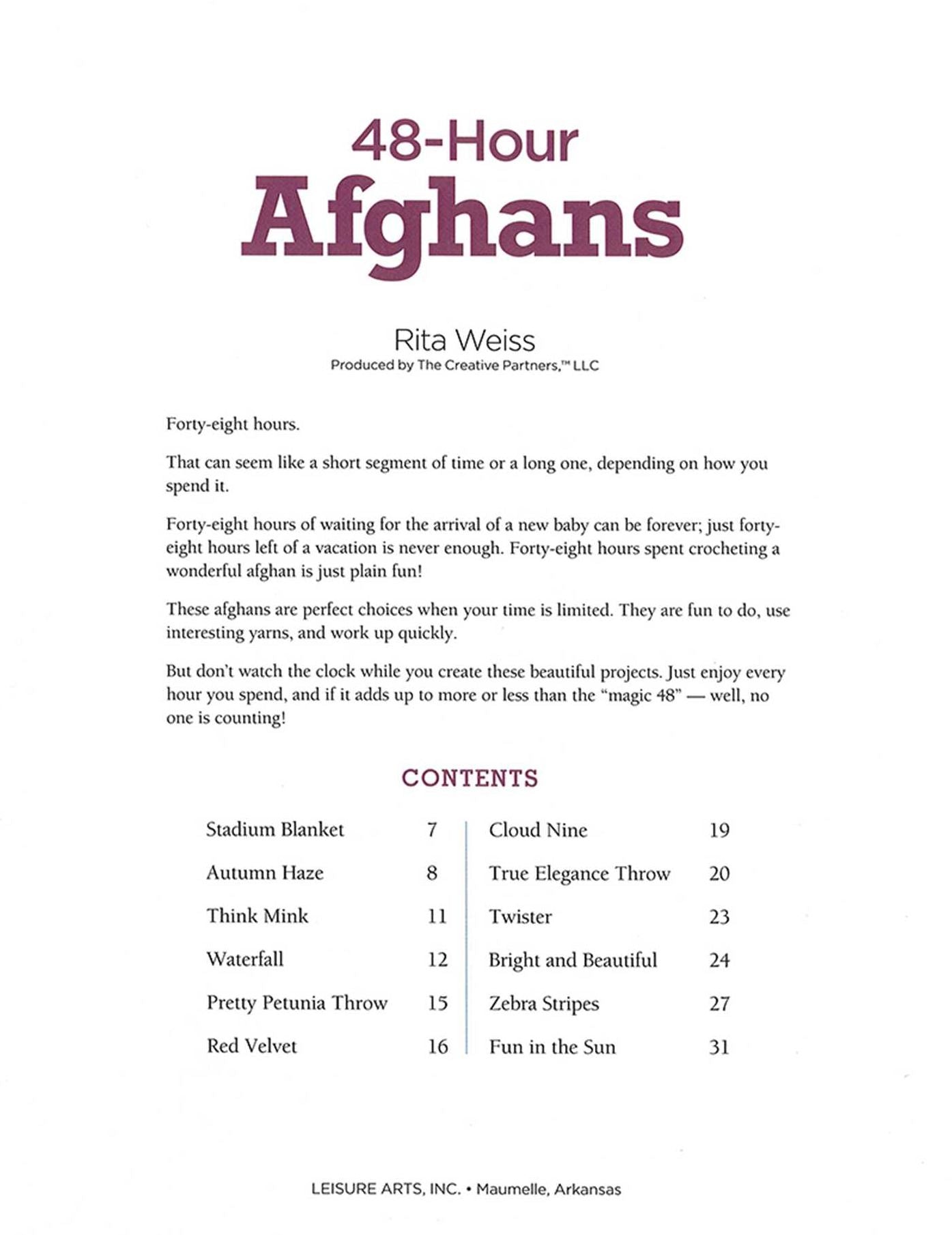 48-Hour Afghans (Leisure Arts #3694)