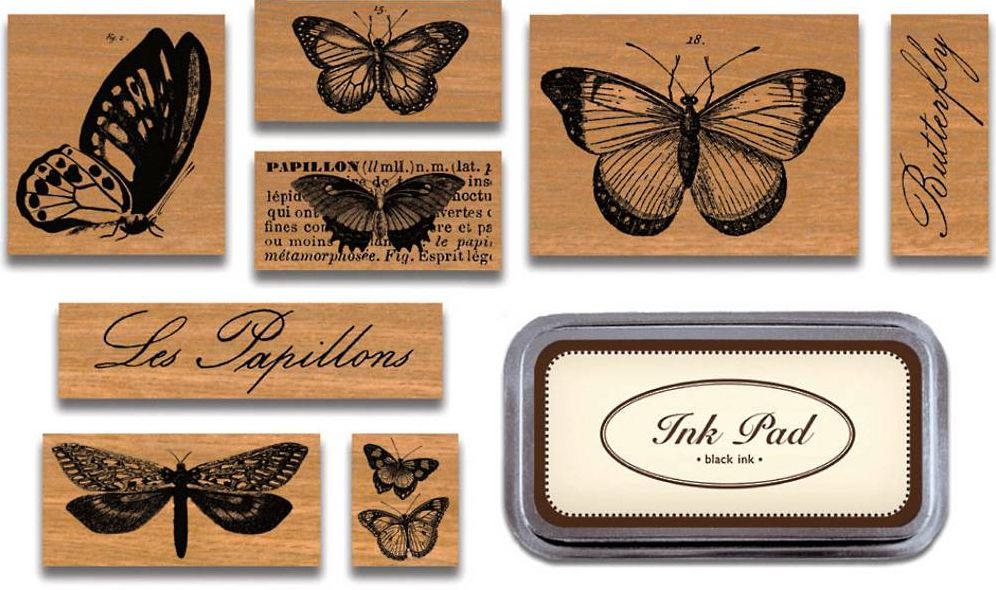 Butterflies Rubber Stamp Set