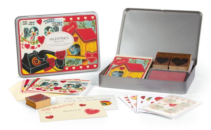 Valentine's Mailing Set Note Cards and Stamps